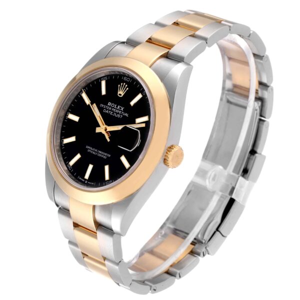 Rolex Datejust 41 Steel Yellow Gold Black Dial Mens Watch 126303 Box Card - Image 4