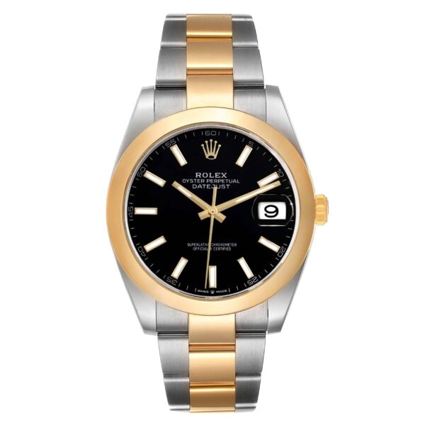Rolex Datejust 41 Steel Yellow Gold Black Dial Mens Watch 126303 Box Card - Image 2