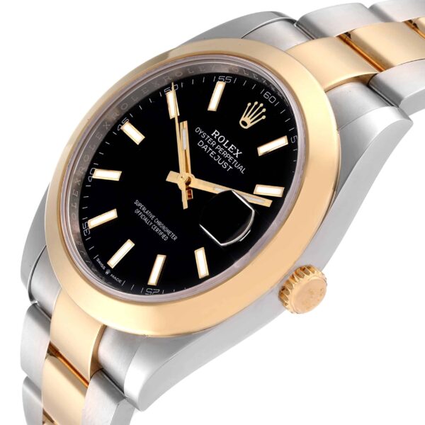 Rolex Datejust 41 Steel Yellow Gold Black Dial Mens Watch 126303 Box Card - Image 5