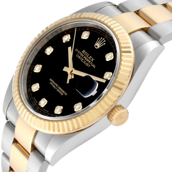 Rolex Datejust 41 Steel Yellow Gold Diamond Dial Mens Watch 126333 Box Card - Image 6