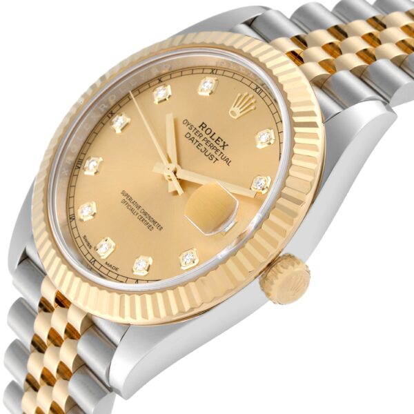 Rolex Datejust 41 Steel Yellow Gold Diamond Dial Mens Watch 126333 Box Card - Image 8