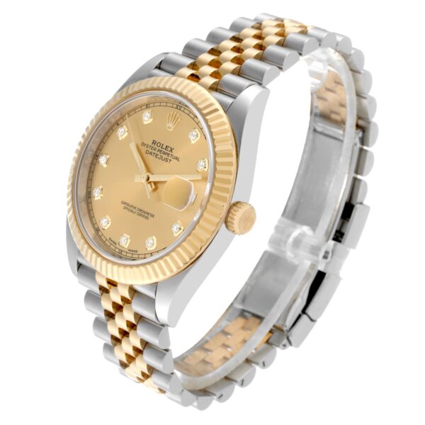 Rolex Datejust 41 Steel Yellow Gold Diamond Dial Mens Watch 126333 Box Card - Image 5