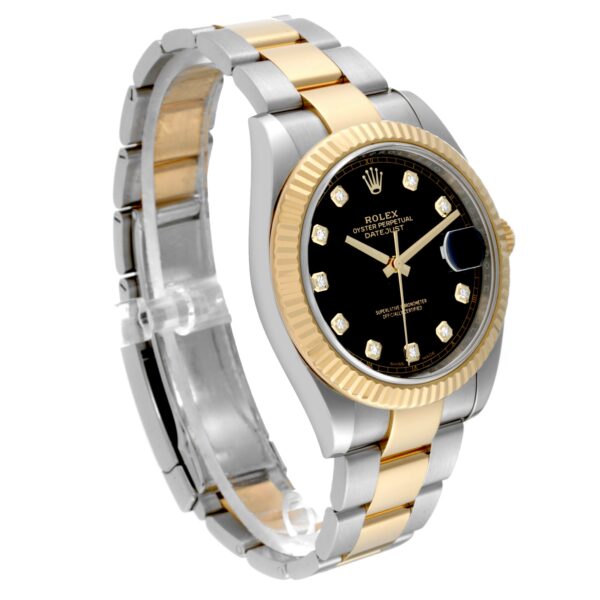Rolex Datejust 41 Steel Yellow Gold Diamond Dial Mens Watch 126333 Box Card - Image 4