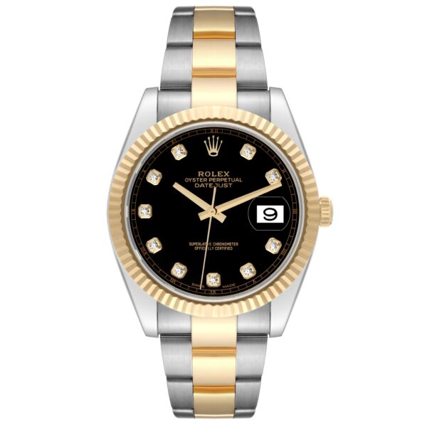Rolex Datejust 41 Steel Yellow Gold Diamond Dial Mens Watch 126333 Box Card - Image 2