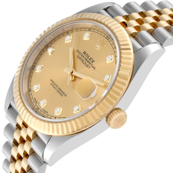 Rolex Datejust 41 Steel Yellow Gold Diamond Dial Mens Watch 126333 Box Card - Image 6