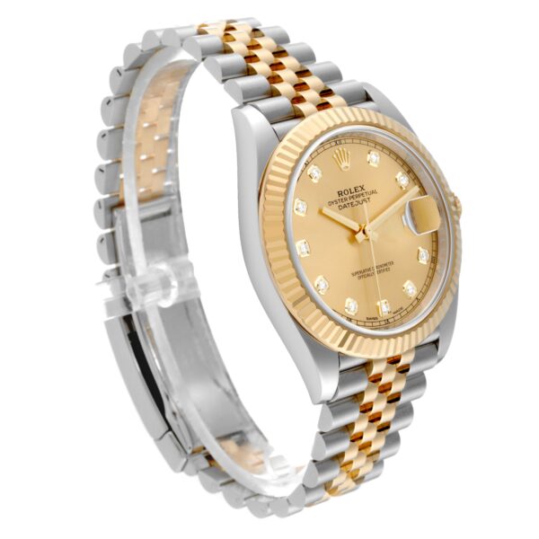 Rolex Datejust 41 Steel Yellow Gold Diamond Dial Mens Watch 126333 Box Card - Image 6