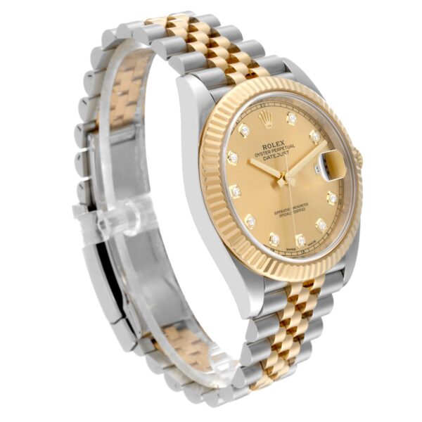 Rolex Datejust 41 Steel Yellow Gold Diamond Dial Mens Watch 126333 Box Card - Image 4