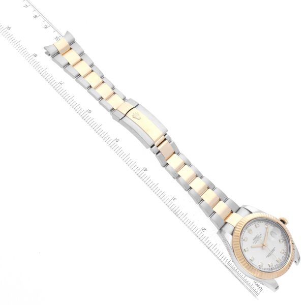 Rolex Datejust 41 Steel Yellow Gold Silver Diamond Dial Watch 116333 - Image 10