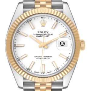 Rolex Datejust 41 Steel Yellow Gold White Dial Mens Watch 126333