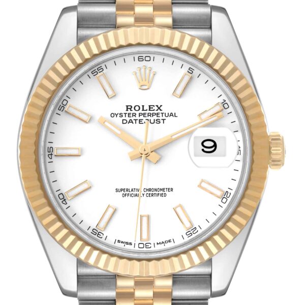 Rolex Datejust 41 Steel Yellow Gold White Dial Mens Watch 126333