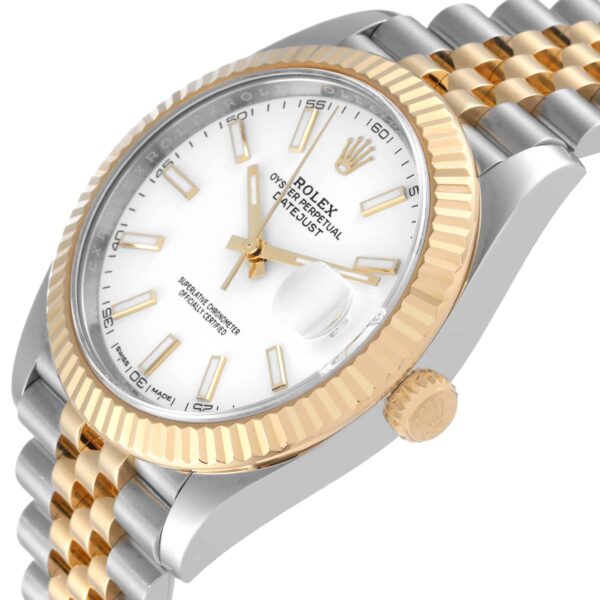 Rolex Datejust 41 Steel Yellow Gold White Dial Mens Watch 126333 - Image 5