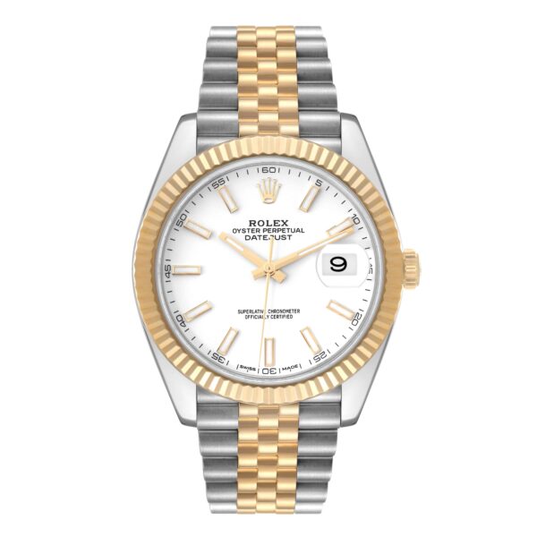 Rolex Datejust 41 Steel Yellow Gold White Dial Mens Watch 126333 - Image 2