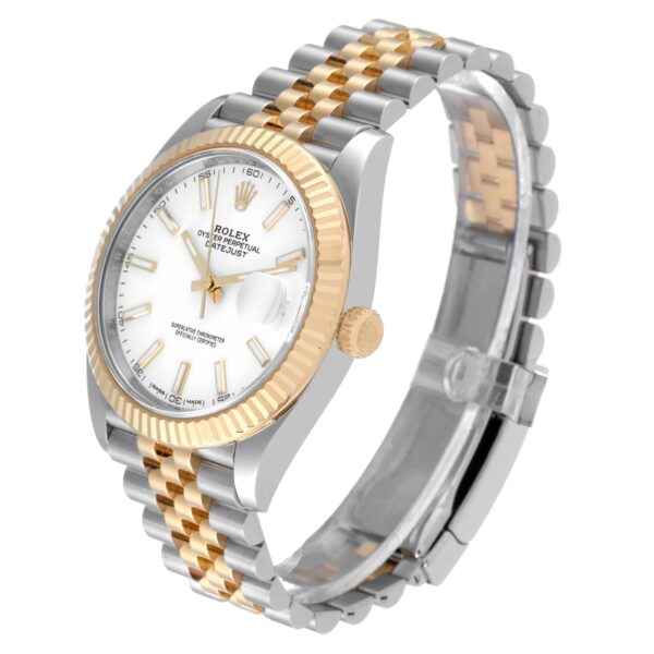 Rolex Datejust 41 Steel Yellow Gold White Dial Mens Watch 126333 - Image 4