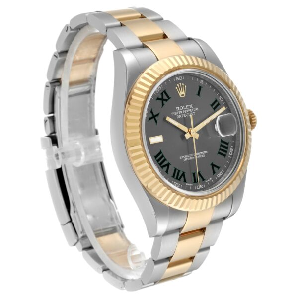 Rolex Datejust 41 Steel Yellow Gold Wimbledon Dial Mens Watch 116333 - Image 3
