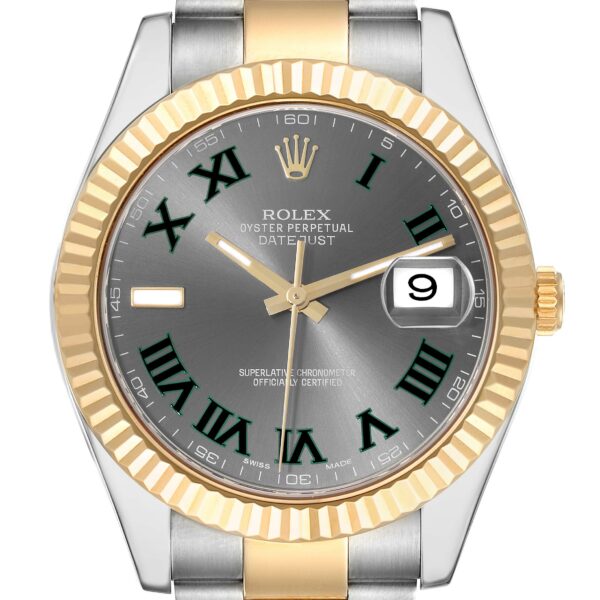 Rolex Datejust 41 Steel Yellow Gold Wimbledon Dial Mens Watch 116333