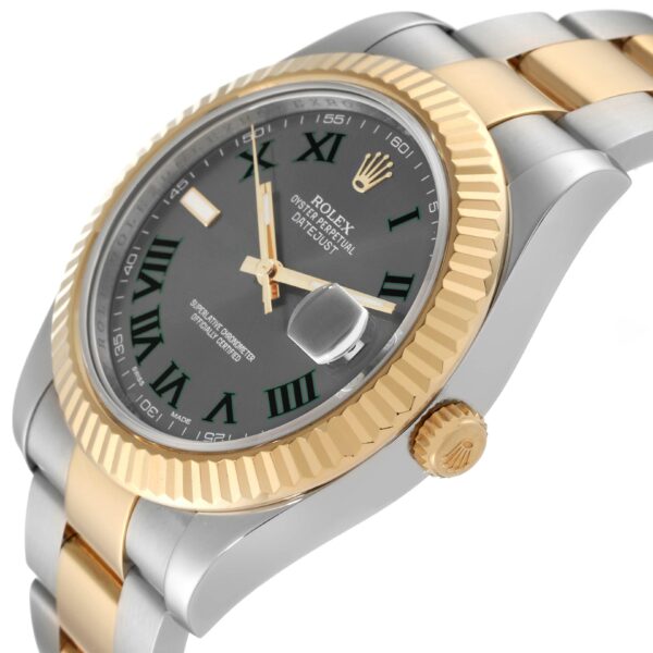 Rolex Datejust 41 Steel Yellow Gold Wimbledon Dial Mens Watch 116333 - Image 5