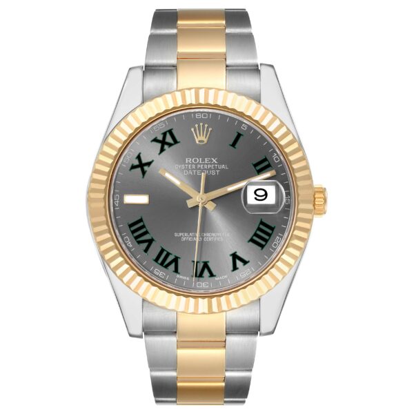 Rolex Datejust 41 Steel Yellow Gold Wimbledon Dial Mens Watch 116333 - Image 2