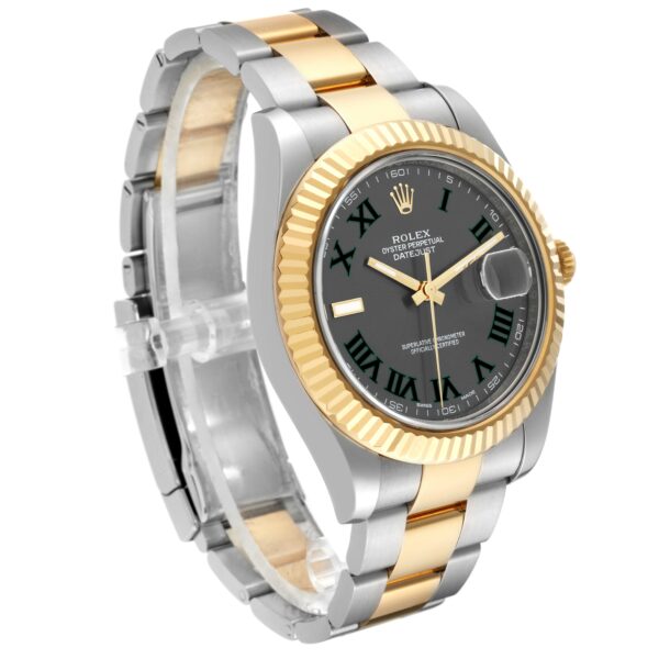 Rolex Datejust 41 Steel Yellow Gold Wimbledon Dial Mens Watch 116333 - Image 4