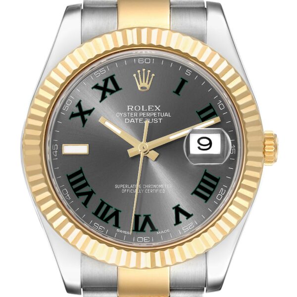 Rolex Datejust 41 Steel Yellow Gold Wimbledon Dial Mens Watch 116333