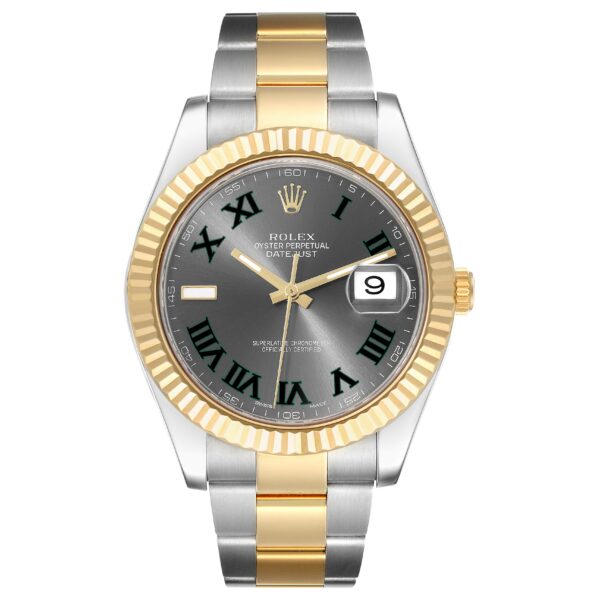 Rolex Datejust 41 Steel Yellow Gold Wimbledon Dial Mens Watch 116333 - Image 2