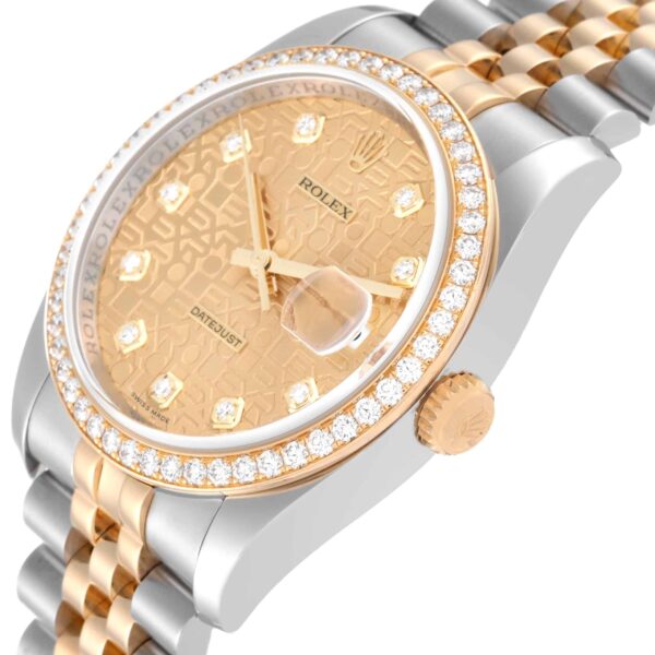 Rolex Datejust Anniversary Dial Steel Yellow Gold Diamond Men's Watch 116243 - Image 5