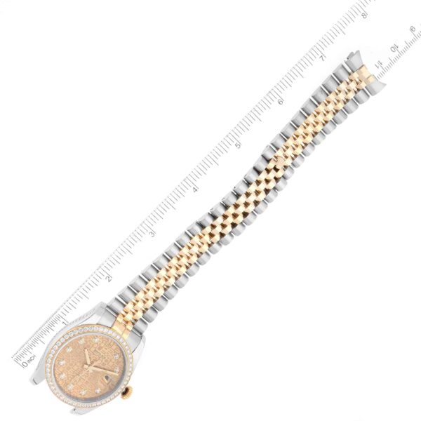 Rolex Datejust Anniversary Dial Steel Yellow Gold Diamond Men's Watch 116243 - Image 10