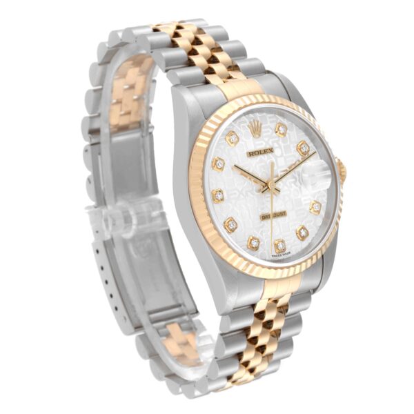 Rolex Datejust Anniversary Diamond Dial Steel Yellow Gold Mens Watch 16233 - Image 3