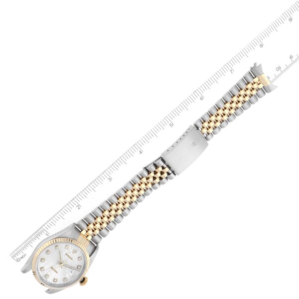Rolex Datejust Anniversary Diamond Dial Steel Yellow Gold Mens Watch 16233 - Image 10