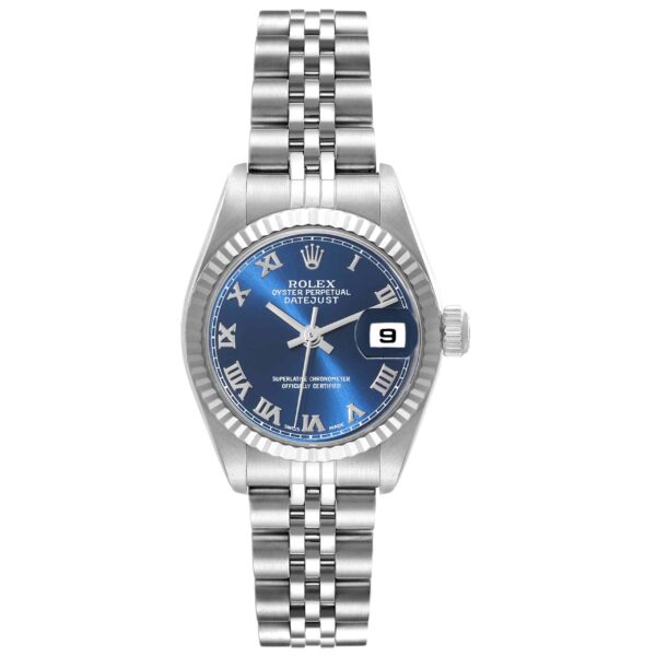 Rolex Datejust Blue Dial White Gold Steel Ladies Watch 79174 - Image 2