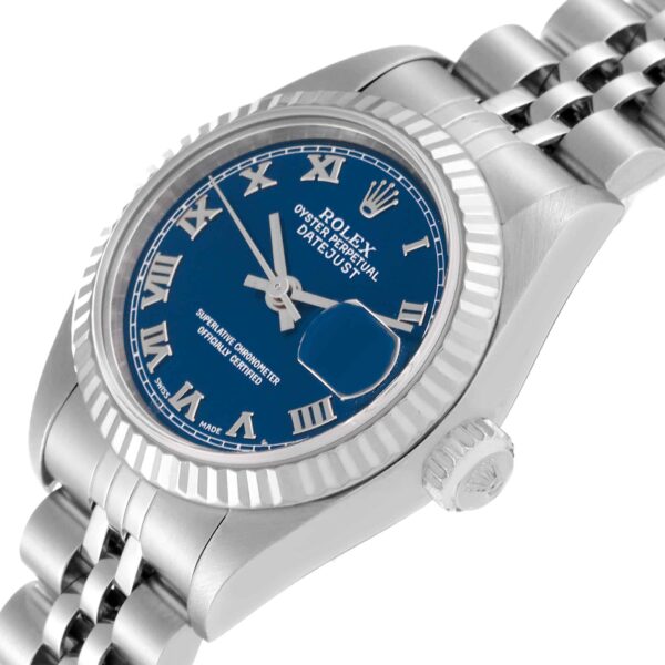 Rolex Datejust Blue Dial White Gold Steel Ladies Watch 79174 - Image 5
