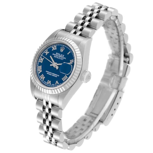 Rolex Datejust Blue Dial White Gold Steel Ladies Watch 79174 - Image 4