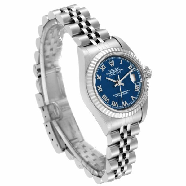Rolex Datejust Blue Dial White Gold Steel Ladies Watch 79174 Box Papers - Image 3