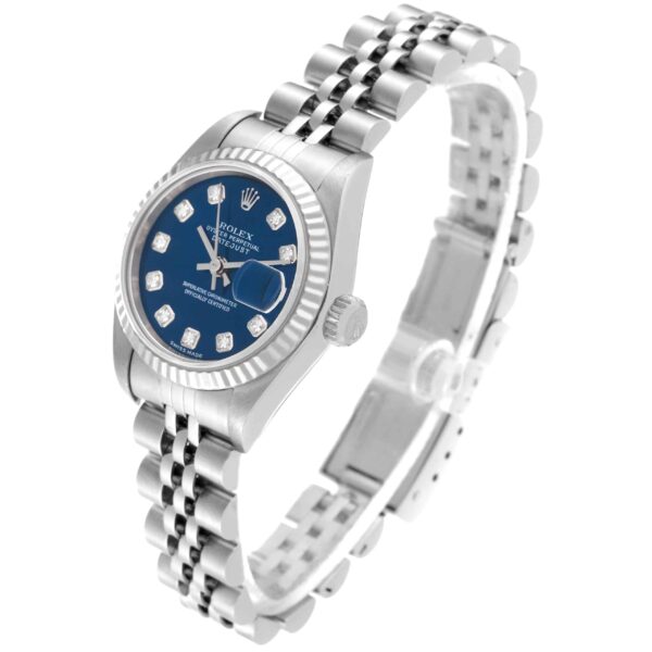 Rolex Datejust Blue Diamond Dial White Gold Steel Ladies Watch 79174 - Image 5