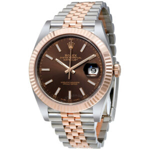 Rolex Datejust Chocolate Dial Steel and 18K Everose Gold Jubilee Men's Watch 126331CHSJ