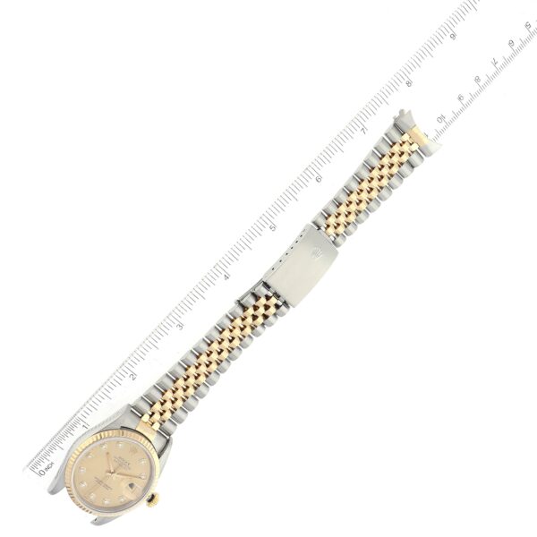 Rolex Datejust Diamond Dial Steel Yellow Gold Mens Watch 16233 - Image 10