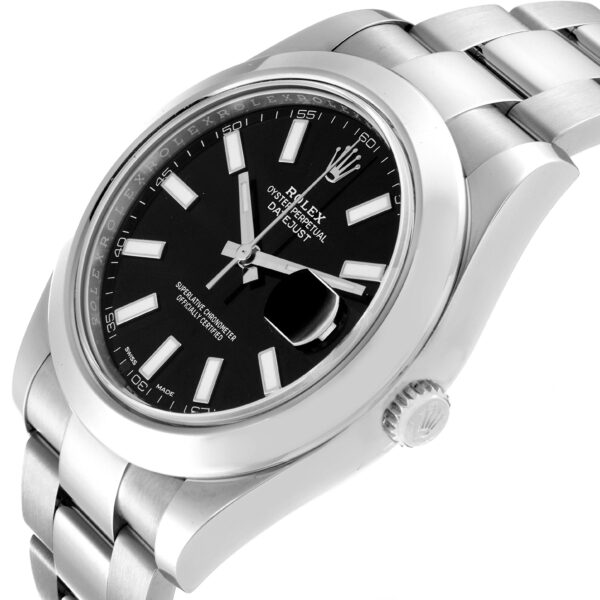 Rolex Datejust II 41mm Black Dial Steel Mens Watch 116300 Card - Image 5