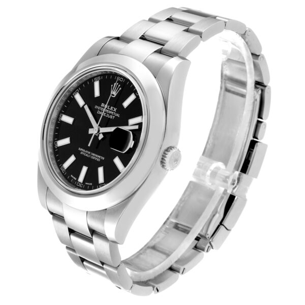 Rolex Datejust II 41mm Black Dial Steel Mens Watch 116300 Card - Image 4