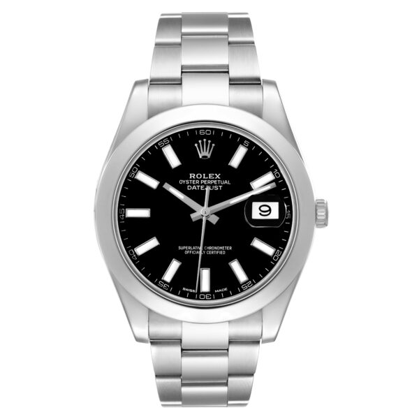 Rolex Datejust II 41mm Black Dial Steel Mens Watch 116300 Card - Image 2