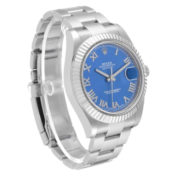 Rolex Datejust II Steel White Gold Blue Roman Dial Mens Watch 116334 - Image 3