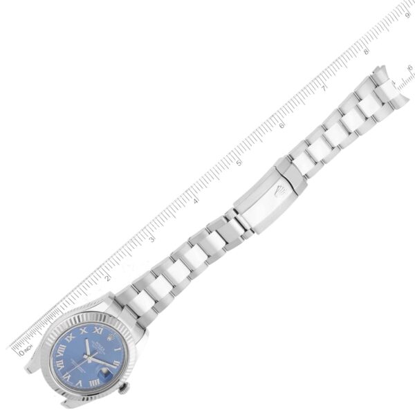Rolex Datejust II Steel White Gold Blue Roman Dial Mens Watch 116334 - Image 10