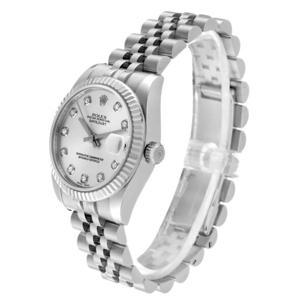Rolex Datejust Midsize 31 Steel White Gold Diamond Dial Watch 178274 Box Card - Image 5