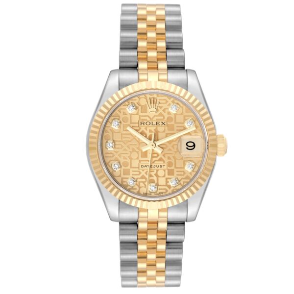 Rolex Datejust Midsize Steel Yellow Gold Diamond Ladies Watch 178273 - Image 2