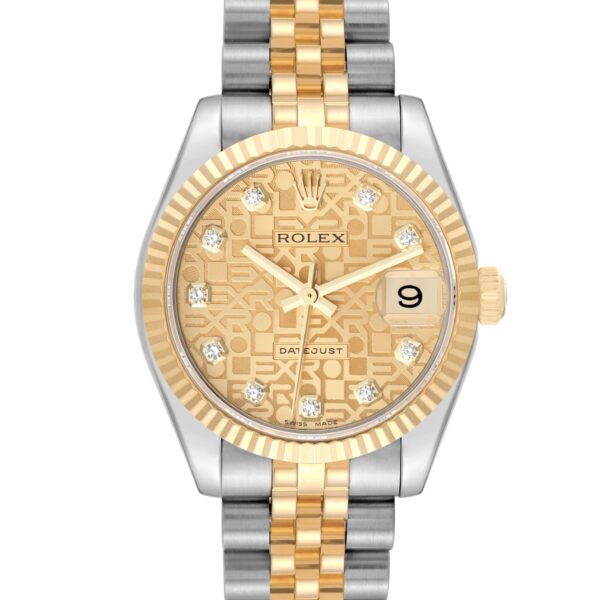 Rolex Datejust Midsize Steel Yellow Gold Diamond Ladies Watch 178273