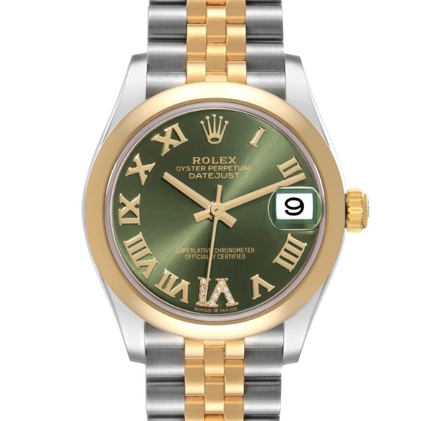 Rolex Datejust Midsize Steel Yellow Gold Diamond Ladies Watch 278243 Box Card