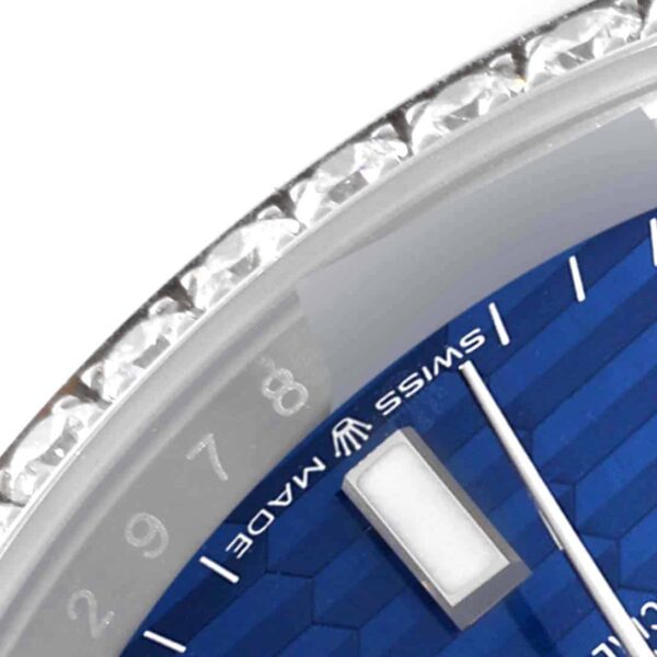 Rolex Datejust Steel Blue Fluted Dial Diamond Mens Watch 126284 Unworn - Image 6