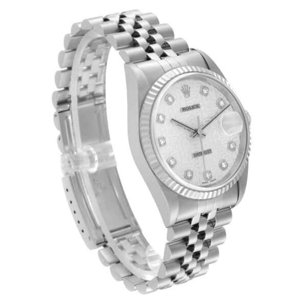 Rolex Datejust Steel White Gold Anniversary Diamond Dial Mens Watch 16234 - Image 4