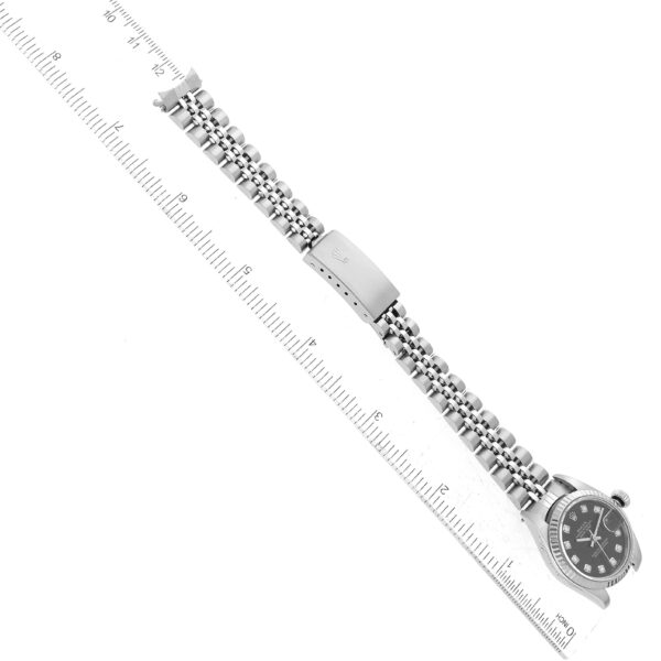 Rolex Datejust Steel White Gold Black Diamond Dial Ladies Watch 79174 Box Papers - Image 11