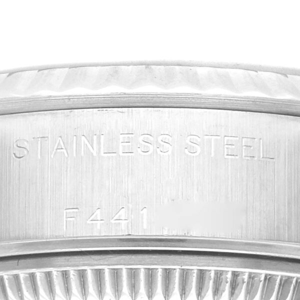 Rolex Datejust Steel White Gold Black Diamond Dial Ladies Watch 79174 Box Papers - Image 8