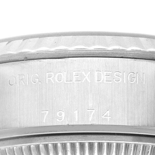 Rolex Datejust Steel White Gold Black Diamond Dial Ladies Watch 79174 Box Papers - Image 7