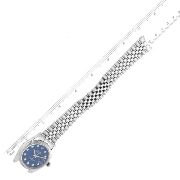 Rolex Datejust Steel White Gold Blue Diamond Dial Mens Watch 116234 - Image 10